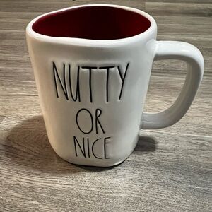 Rae Dunn White and Red Ceramic Mug - Nutty or Nice